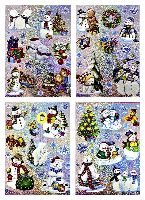 НАКЛЕЙКА ДЕКОРАТИВНАЯ, DARLENS «СНЕГОВИЧОК», 200Х300 ММ, АССОРТИ