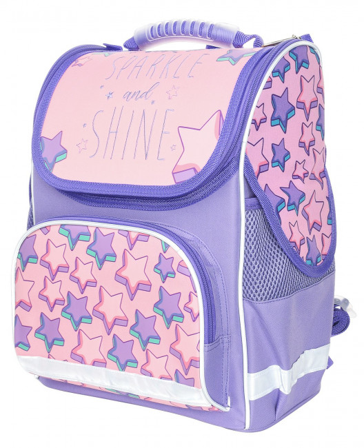 Рюкзак Schoolformat BASIC SHINE BRIGHT 17 л сирен. 38х28х16 см жестк. каркас 1 отд. молния д/девочек