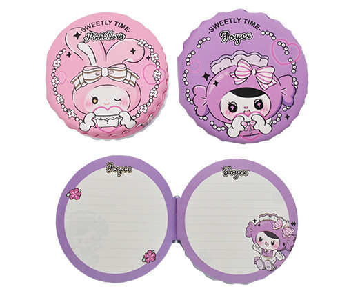 Записная книжка А6 120л. DA-80 "Милый кролик" обложка сквиши, круглая, в линию, цвета ассорти, в упаковке ПВХ (1/99)