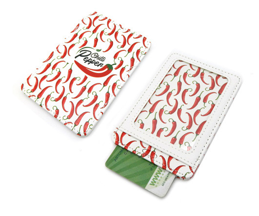 Обложка для проездного билета белая "Перчики" 2 кармана, А7, экокожа, CD-2302 (2/20/1000)