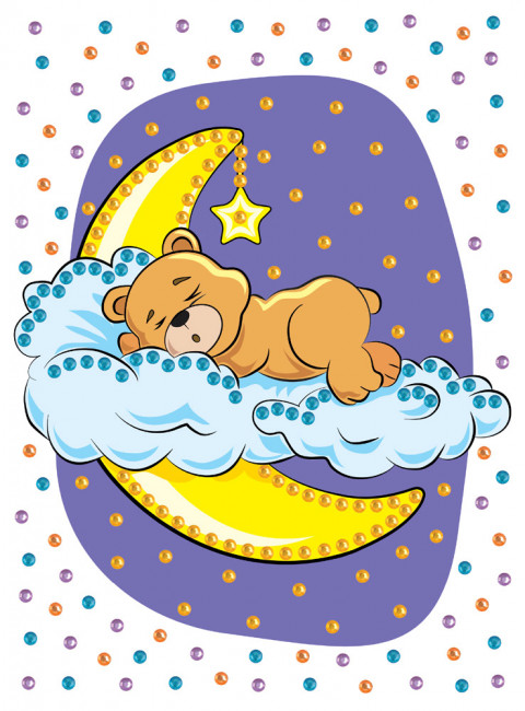 Мозаика 19.5 x 26.5см "Мишка на луне", Hobbius/MDS-05 №09 Мозаика 19.5 x 26.5см "Мишка на луне", Hobbius/MDS-05 №09