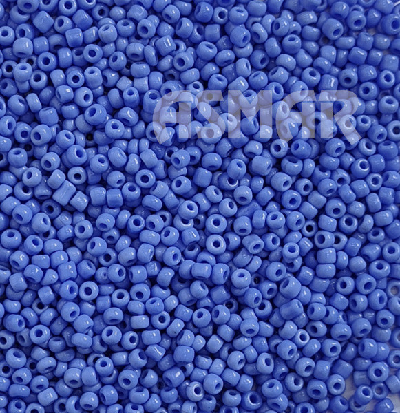 Бисер "ASMAR" размер №8, вес: 450 г, синий глянцевый, непрозрачный