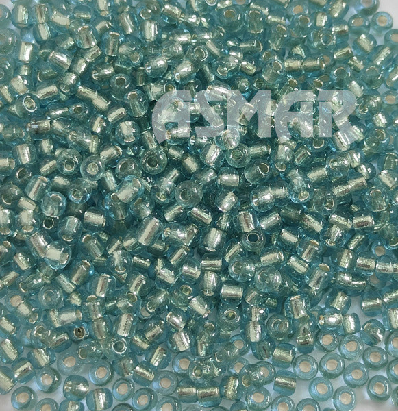 Бисер "ASMAR" размер №6, вес: 50 г, небесный, внутреннее серебрение