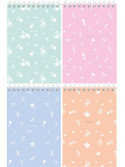 Блокнот А6 40л клетка "Цветочный паттерн - 17", на гребне, Проф-Пресс/Б40-9345 (20)