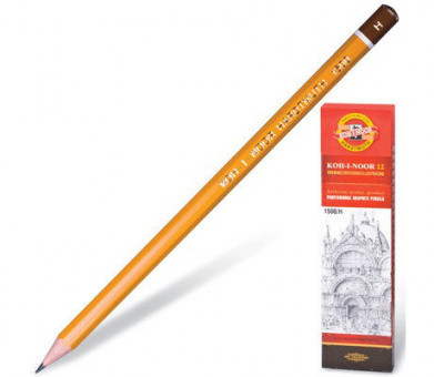 Карандаш KOH-I-NOOR 1500 H заточенный (12) Карандаш KOH-I-NOOR 1500 H заточенный (12)