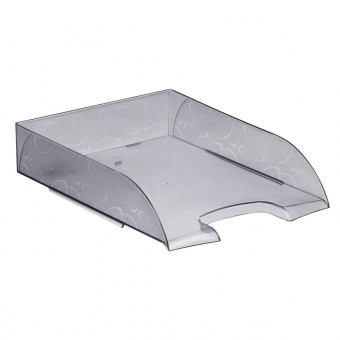 Лоток для бумаг горизонтальный "Frost", тонированный серый, СТАММ (4)