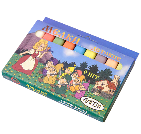 Набор (9шт) цветных мелков арт. НМЦ-9 Алгем