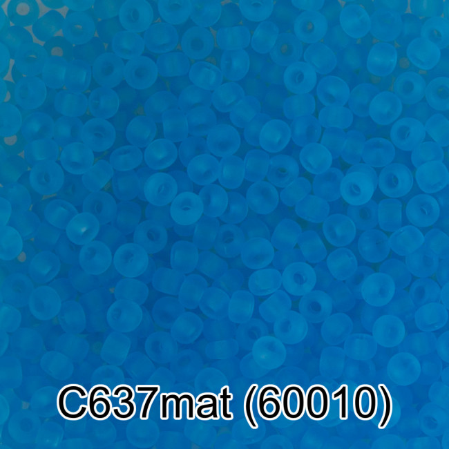 Бисер Чехия "GAMMA" круглый 3   10/0   2.3 мм    5 г  1-й сорт C637mat голубой мат. ( 60010 )