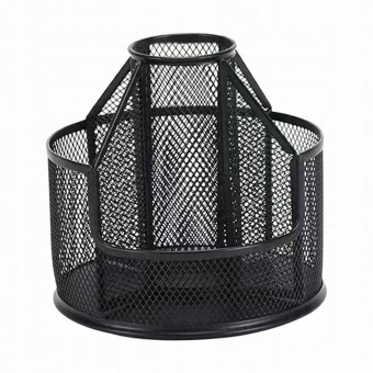 Подставка для канц.пренадлежностей, 5 отд., металлическая, вращающая, черная HWENZER OFFiCE /2014