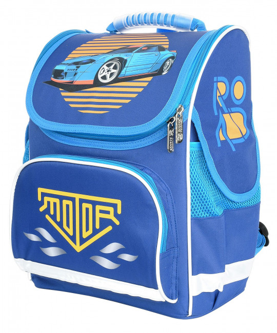 Рюкзак Schoolformat BASIC SUPER CAR 17 л синий 38х28х16 см жестк. каркас 1 отд. молния д/мальчиков