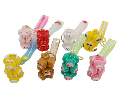 Брелок для ключей DB-74 "Забавные герои" резин.фигурка 8см, с карабином, ассорти (1/600)