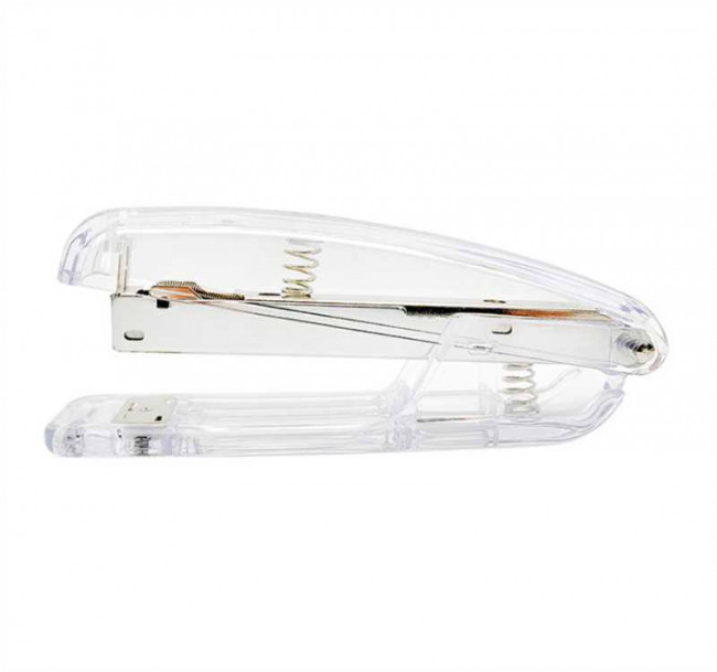 Степлер 24/6 канцелярский, бронзовый механизм, прозрачный корпус,  Bachang/9930A