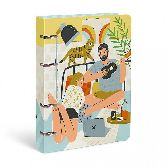 Тетрадь А5 120л клетка, на кольцах, со см. блоком, PLEASANT MOMENTS LOREX/ LXNBCL-PM (10)