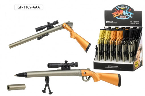 Ручка шариковая 0,38мм синий "Ружьё", длина корпуса 19,5см, Basir/1109-AAA (36)