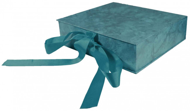 Коробка 200*180*50мм подарочная "Гроза зеленая", переплетная бумага, Имидж