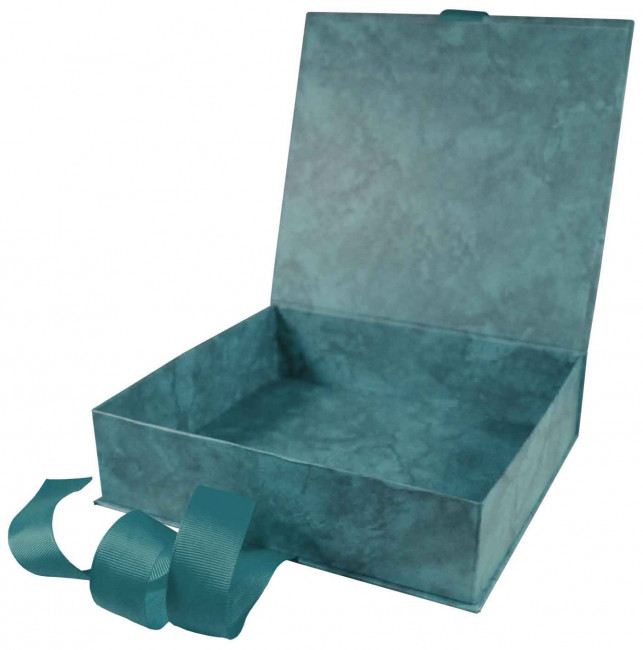 Коробка 200*180*50мм подарочная "Гроза зеленая", переплетная бумага, Имидж