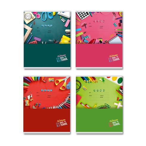 Тетрадь школьная А5 скоба 12л. одна линия "За знаниями" (ассорти) BG (16/160)