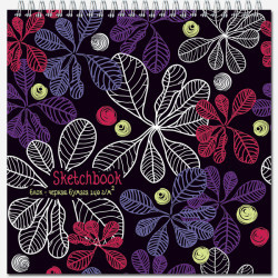 Блокнот-скетчбук QUADRO SUPERBIG BLACK 140 20л., 280х280, мет.греб. , Notturno 140г/м2