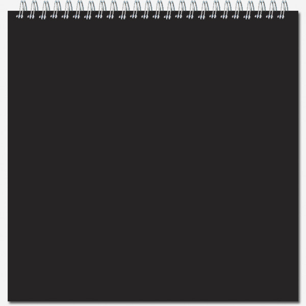 Блокнот-скетчбук QUADRO SUPERBIG BLACK 140 20л., 280х280, мет.греб. , Notturno 140г/м2