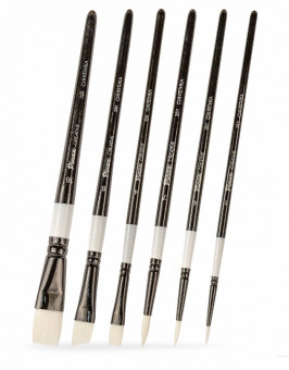 Набор кистей CREATIVE белая синтетика White Taklon 6 шт. АССОРТИ set23-6pc