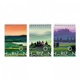 Блокнот А6 40л клетка "Природа", 3 вида ассорти, BV/3-40-113 (50)