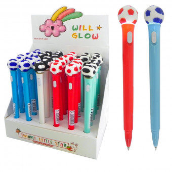 Ручка шариковая 0,7мм синяя "Футбол" подарочная, с подсветкой, Alingar/AL10888 (36)