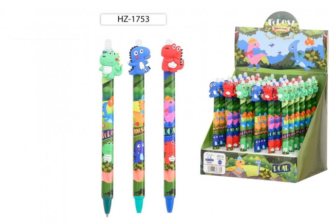 Авторучка 0,5мм гелевая синяя "DINO", со стираемыми чернилами, Basir/HZ-1753 (36) Авторучка 0,5мм гелевая синяя "DINO", со стираемыми чернилами, Basir/HZ-1753 (36)