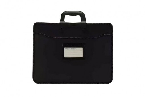 Сумка портфель для документов  380*300*85мм, ПВХ, на молнии, черная, Cobest/HB418