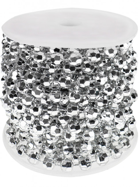 Бусы 10м серебряные "Роскошь" на ёлку, MILAND/НУ-3406 Бусы 10м серебряные "Роскошь" на ёлку, MILAND/НУ-3406