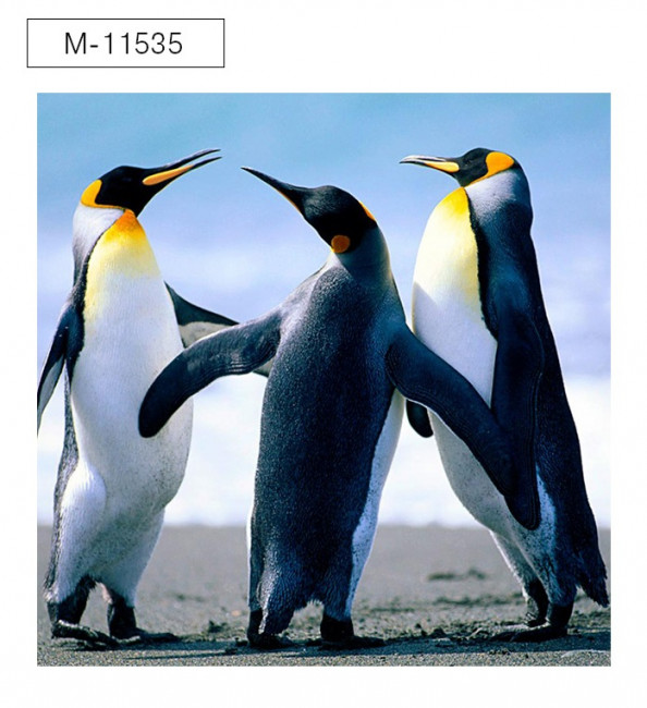 Алмазная мозаика 25х25см "ПИНГВИНЫ",  Mazari