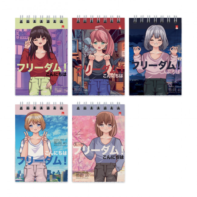 Блокнот А7 40л клетка "Anime. Freedom", 5 видов ассорти, BV/3-40-728 (50)