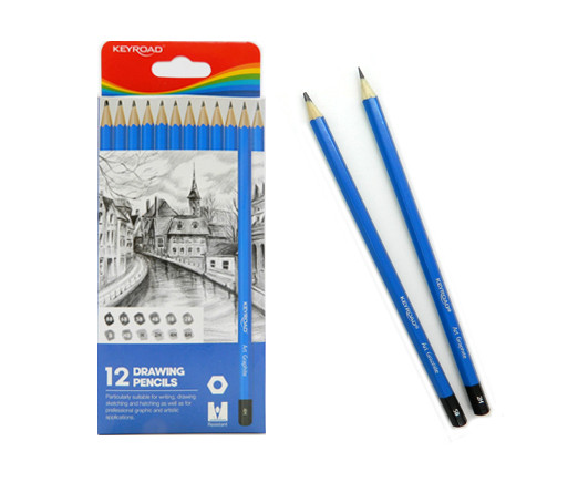 Карандаш пр.  KEYROAD набор 12 шт деревянные, заточенные, синий корпус, в к/кор KR972271 (1/1/144)