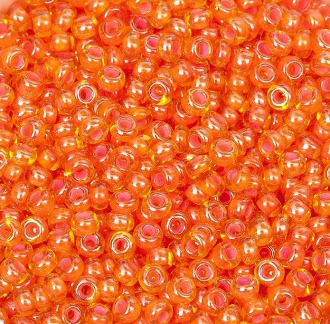 Бисер "ASMAR" размер №6, вес: 50 г, оранжевый хамелеон