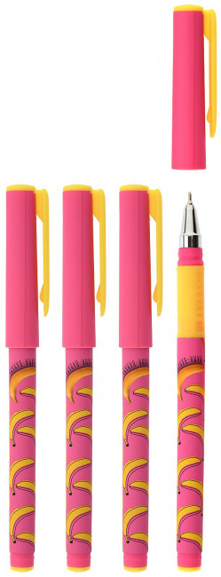 Ручка маслянная синяя: 0,7мм BANANA MANIA DOUBLE SOFT роз. кругл. корп. ultra-soft touch грип игольчатый наконечник, LOREX (24) Ручка маслянная синяя: 0,7мм BANANA MANIA DOUBLE SOFT роз. кругл. корп. ultra-soft touch грип игольчатый наконечник, LOREX (24)