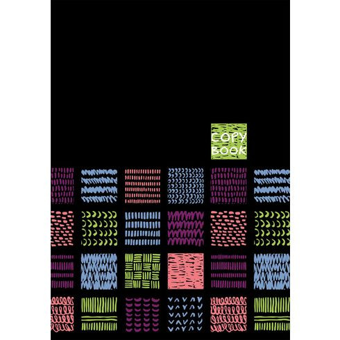 Тетрадь для записей 96л.А4 в клетку "Marker strokes"(евроспираль) матовый ламинат,выб.лак BG (3/15)