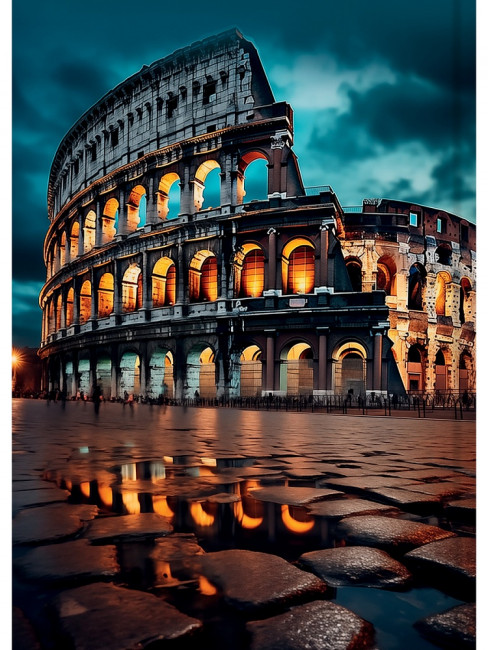 Записная книжка А6 96л клетка "Колизей в сумерках", 7БЦ, склейка, Проф-Пресс/96-7566 (20)