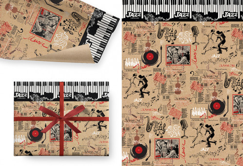 Бумага крафт 78гр/м2, 100см х 70см "Джаз", Микрос/Ч45058 (5)