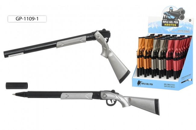 Ручка шариковая синяя "Ружьё", корпус выполнен в форме ружья, длина ручки -19,5 см, Basir/GP-1109-1 (36)