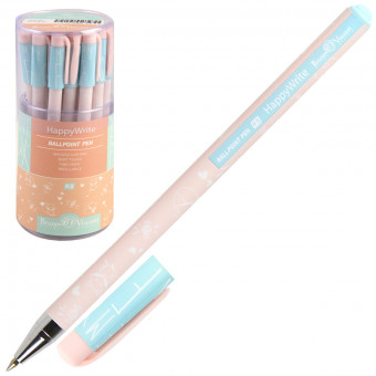 Ручка шариковая 0,5мм синяя «HappyWrite. Зефирные животные Лисички», BV/20-0215/55 (24)