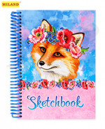 Скетчбук "Лиса" (А5, 64л, 100г, 7БЦ, спираль слева) С64-4501