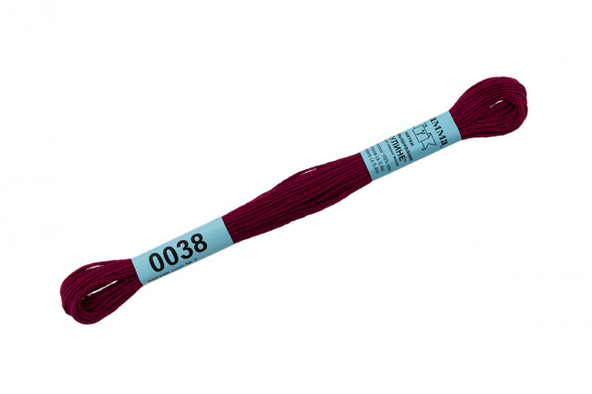 Нитки для вышивания "Gamma"    мулине  ( 0001-0206 )  100% хлопок     8 м №0038 вишневый