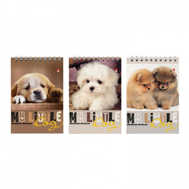Блокнот А6 40л клетка "Собаки", 3 вида ассорти, BV/3-40-297 (50)