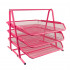 Лоток горизонтальный металлический на 3 яруса, розовый, Asmar/AR-2003 (12) Лоток горизонтальный металлический на 3 яруса, розовый, Asmar/AR-2003 (12)