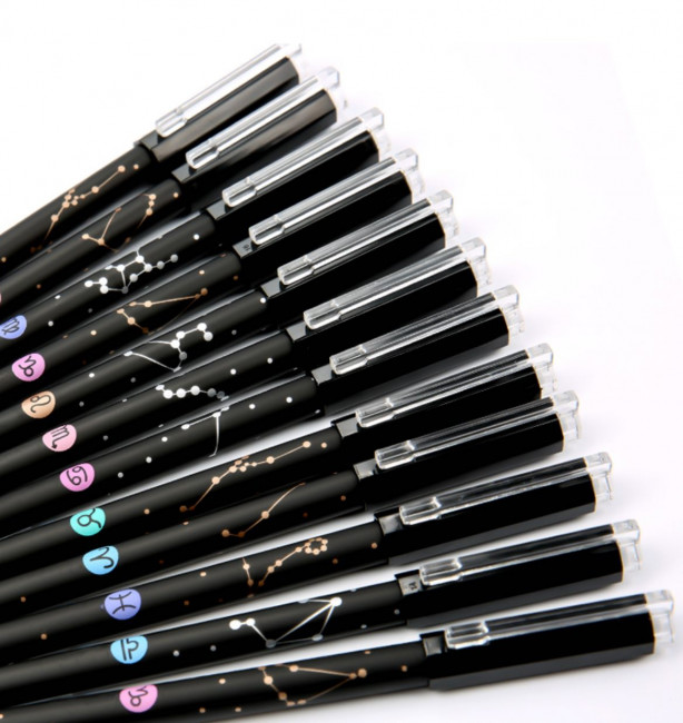 Ручка гелевая 0,5мм синяя "Созвездие", со стираемыми чернилами, ZUIXUA, K1364Blue (12)