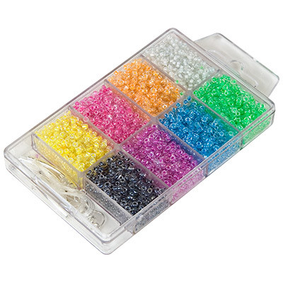 Набор бисера для рукоделия ассорти прозр. с цвет.отверстием, Zlatka/ SNB №6 Набор бисера для рукоделия ассорти прозр. с цвет.отверстием, Zlatka/ SNB №6