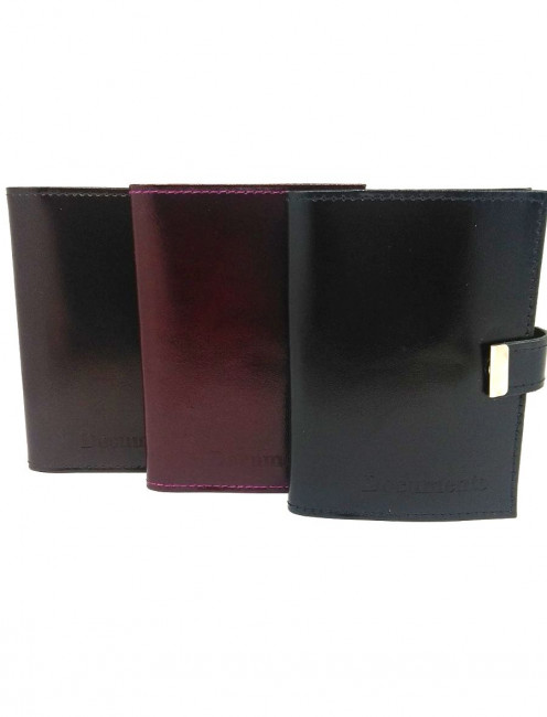 Обложка на автодокументы с металл. кнопкой из натур. кожи (2)