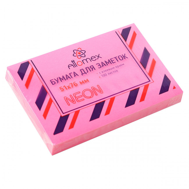 Клейкая бумага для заметок 51x76 мм 100 л, офсет 75 г/м², неоновая малиновая, Attomex/2010905 (12) Клейкая бумага для заметок 51x76 мм 100 л, офсет 75 г/м², неоновая малиновая, Attomex/2010905 (12)