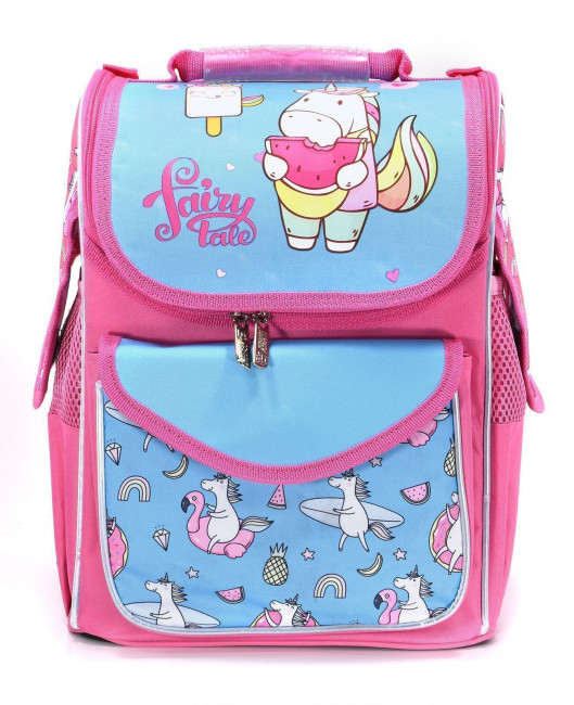 Рюкзак Schoolformat BASIC Unicorn 15 л голуб. 36х26х20 жестк. каркас 1 отд. молния д/девочек