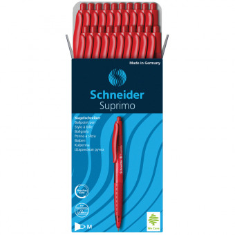 Ручка шариковая автоматическая 1,0мм красная "Suprimo"  грип, Schneider/135602 (20)