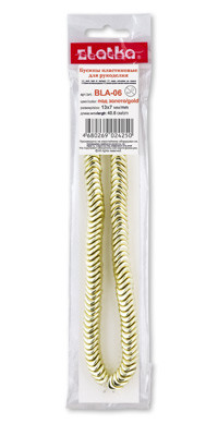 Бусина 6 x16мм под золото,  пластик, Zlatka/BLA-06